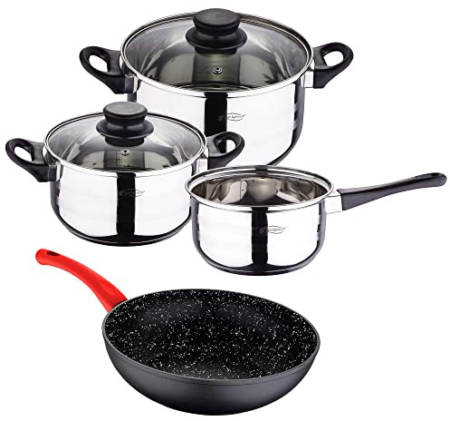 Juego de batería de cocina de 5 PC wok en aluminio forjado San Ignacio, Plateado, 5 cuerpos Wok, PK5241