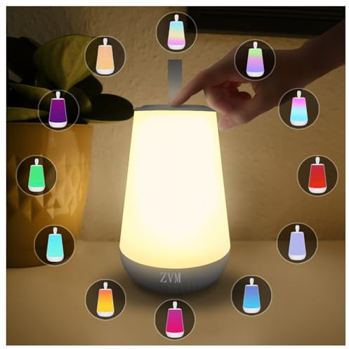Akku Outdoor Lampe Tragbare mit Touch-Funktion, 2400mAh, RGB Tischleuchte, LED Nachttischlampe mit dem Warmweißmodus+RGB-Modus, IP55, LED Dimmbare Nachtlicht für Tisch Bar Terrasse Camping Dekoration