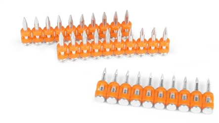 KAMSIN SD-25 (25 mm) Clavos para hormigón y acero galvanizado de calibre 12, fijaciones de acero para hormigón y clavadoras de acero (1000 unid/caja)