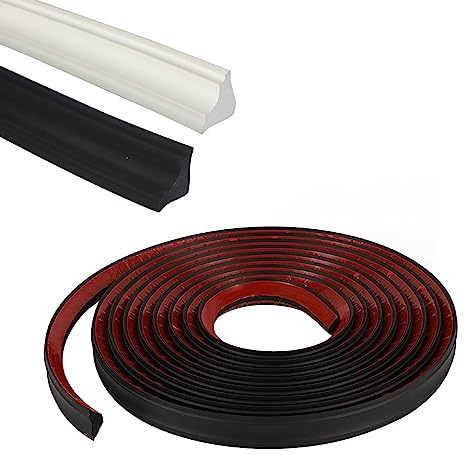 Moulures de plafond 3M/5 m, plinthes flexibles, moulures murales, bords de carrelage, bords de plafond, moulures pour transitions murales, plinthes de sol (noir, 5 m (3,8 x 2,6 cm)