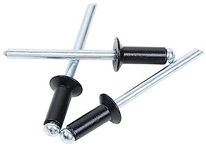 Flanschnieten, Aluminium-Blindnieten, 30/50 Stück, Aluminium-Senkkopf, schwarze Blindnieten, Standardtyp 2,4 mm, 3,0 mm, 3,2 mm, 4,0 mm (Größe: 50 Stück, Farbe: 3 x 8 mm) (Color : 3.2x9 Mm, Size : 3