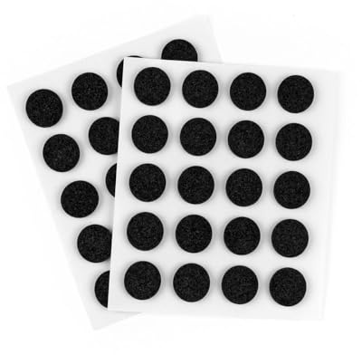 Furndiy Self-Adhesive Cabinet Door Bumpers - Noise Stopper - Soft Closing - Wall Protection, Drawers, Cupboards, Cutting Boards, Glass Tops, Picture Frames, Kitchen Furniture (0.5 x 40Pcs Black)