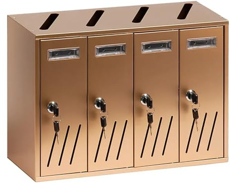 Cassetta Postale Per Condominio A 4 Posti Colore Bronzo Mod.Domus V1015B