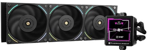 Thermalright Frozen Vision 360 Black Liquid CPU Water Cooler con ventola PWM da 12 cm, immagine quadrata da 2,8 pollici, display LCD IPS, CPU del computer raffreddamento ad acqua per AMD/AM4/AM5,