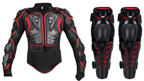 Giacche e ginocchiere for moto for adulti, giacca protettiva for moto, protezione for il torace della colonna vertebrale posteriore, armatura completa for attrezzatura da motocross for moto da cross (