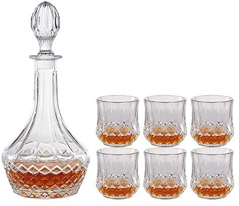 YOtat Whiskey Glasses Clear Shot Glasses Bar Set Old Fashioned Drinking Glasses Set Of 6 Gift Set Brandy Snifter Whisky Glass For Liquor Gin Tonic Cognac-7.7Oz Gift For Boyfriend Dad (Set Of 6Cups)