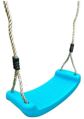 Children's Swing Seat with Smooth adjustable ropes, ideal for tree swing, climbing frames (Turquoise)