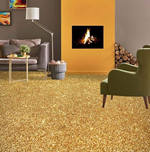 Benutzerdefinierte Selbstklebende Boden Wandtapete 3D goldener Sand Bodenfliesen Aufkleber Wohnzimmer Studie Pvc Wasserdicht Tragen 3D Bodenbelag Tapete,150 * 105cm