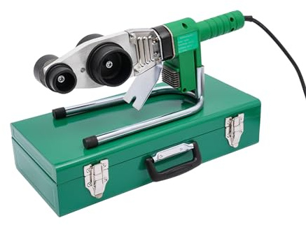 Soldadora de manguitos con cabezales de corte, dispositivo de soldadura de tubos de agua con pantalla digital, rango de temperatura ajustable 25-385 °C, para PPR, Pb, PE, PV, plásticos