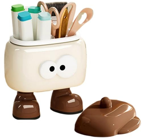 Distributeur de -dents – Boîte de rangement recouverte de dessin animé | Gadgets amusants 2 grilles | Organiseur de rangement multifonction pour coiffeuse, salon, chambre à coucher
