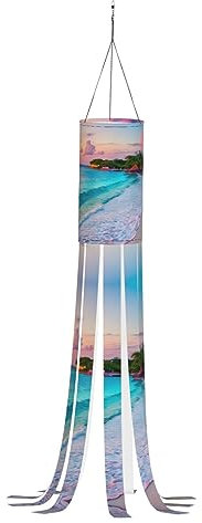 ETASUIOL Winter-Windsack mit Jamaika-Strand-Druck, Outdoor-Hängedekoration für Thanksgiving, vielseitige Windsäcke für Jahreszeiten
