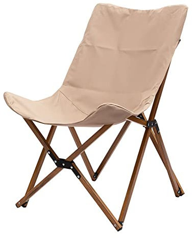 Tragbarer Camping-Klappstuhl, Angelstuhl mit Rückenlehne, leicht, zusammenklappbar, Camping, Entspannungsstuhl, Reisen, Garten, Strand, Hocker (Khaki)