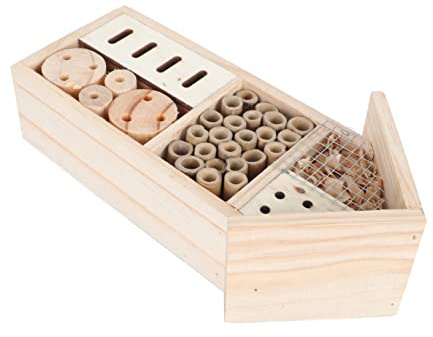 Toddmomy 1stück Holz Insektenhaus Für Bienen Dekoratives Bienenhotel Aus Robustem Holz Für Garten Zum Anlocken Von Insekten Artenvielfalt