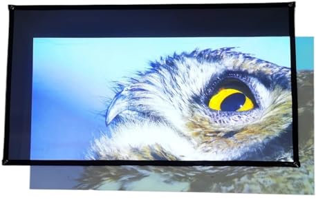 VNSMM Pantalla proyector Pantalla de proyección portátil de Alto Brillo, Cortina de proyector antiluz, Tela Reflectante de Metal videoproyector(120 Inch)