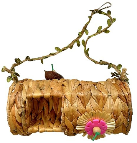 Xinsheinelry Naturstroh Hamster Käfig Tunnel Haustierstroh Nest Papageiengrasbett Käfig Für Hamster Igel Maus Meerschweinchen