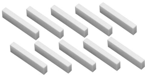COOPHYA 10 Stück Gitarren Knochensattel Rohlinge 40x10x5mm Langlebige Gitarrenstege für Akustik- Elektro und Klassische Gitarren Präzise Gefertigte Ersatzteile für Verbessertes