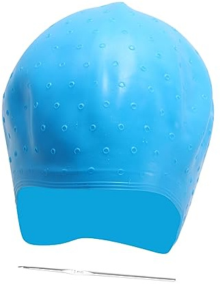 Veemoon Gorro Para Teñir El Cabello De Silicona Azul 1 Unidad Talla Única Herramienta Para Peluquería Con Aguja Para Mechas Profesionales Salón De Belleza