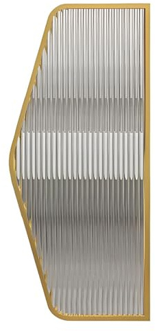 Urinal Trennwand Wandmontage Schamwand Toilettenabtrennung Sichtschutz, Edelstahl Rahmen & Gehärtetes Glas für Schule Kino Hotel Bar Einkaufszentrum WC Partition, 1pc(Gold,120cm/47.2in)