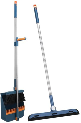 VILLFUL Escoba Plegable y Recogedor con Escoba Giratoria Compacto y Multifuncional para Limpieza Hogar y Oficina Diseño Elegante y Resistente para Interiores y Exteriores