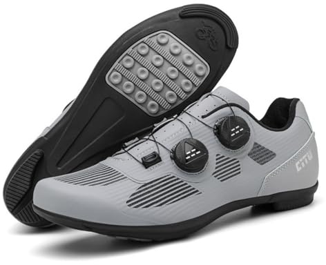 Mateju Fahrradschuhe Herren Damen Ohne klick, 36-47EU Fahrradschuhe Herren Damen mit Gummisohle rutschfeste Atmungsaktive No-Lock für Outdoor Radschuhe (T2028 Grau,47)