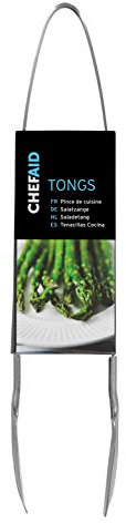 Chef Aid Metal Food Tongs,Silver,23cm