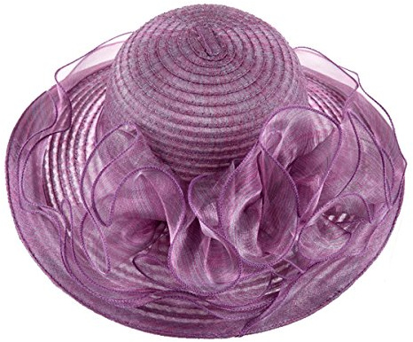 Cheerlife Elegant Damenhut Sommerhut Blumen Organzahut Sonnenhüte Sonnenhut Hochzeit Kirche Gaze Brim Hut
