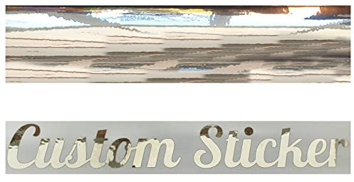 Silver Mirror Chrome Small to Large Sizes 30 Fonts Custom Personalised Quotes Text Names Wording Slogan Phrase Die Cut Vinyl Car Window Bumper Bedroom Wall Stickers Decals Graphics