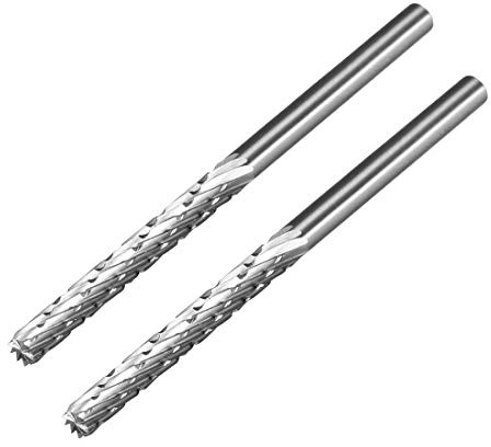 sourcing map HSS Rotary Files 1/8 Shank, Double Cut Top Toothed Cylinder Shape Rotary Tool 3mm Dia, for Die Grinder Drill Bit Wood Soft Metal Carving Polishing Model Engineering, 2pcs