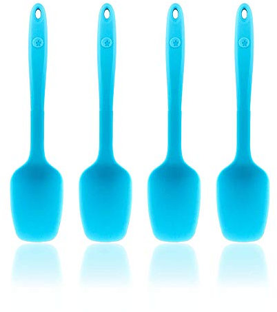 Kochblume Flexlöffel S 4er Set | Premium-Silikon & BPA frei| Hitzebeständig | Spülmaschinenfest | Farbe: türkis