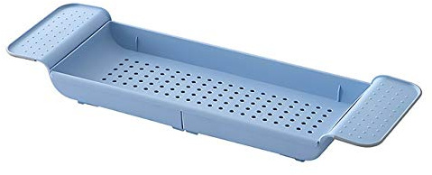 Bath Caddy Bath Rack Bath Shelf Retractable Plastic Shelf Extendable/adjustable Bridge Bathtub Tray Kitchen Bathroom Organizer Storage Accessories - Black, White, Blue, Green ( Color : Blue )