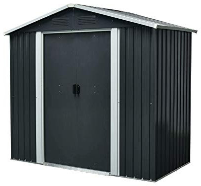 iD FOR YOU Abris de Jardin en Métal 2,54m2 avec Kit d'ancrage - Coloris Anthracite