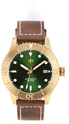 ENRIVA Herren-Armbanduhr, 200 m, wasserdicht, Bronze, Pro Driver Wathces, selbstaufziehend, Militär-Armbanduhr, Taucheruhren für Herren mit japanischem NH35-Automatik-Uhrwerk, Bronze-200 m, Bronze