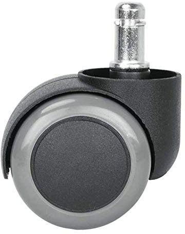 TEKEFT Office Chair Casters Floor Protecting Rubber (Set of 5) 50 MM Castor Wheels with Standard Stem Size (Gray)