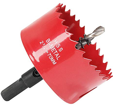 Scie-cloche bimétallique 70 mm x 30 mm HSS M 42 - Pour couper le bois, le plastique, les cloisons sèches, les plaques de plâtre et les tôles en métal souple