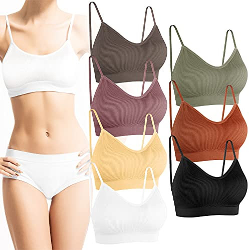 PLULON 7 Pezzi Reggiseno Sportivo Senza Ferretto con Spalline Imbottite Rimovibili e Regolabili Reggiseni Sportivi da Donna