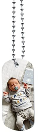 TheDogTagCo Personalisierbare Hundemarke mit Foto, Text und Armee, 20mm x 30mm, Edelstahl, 1 Stück
