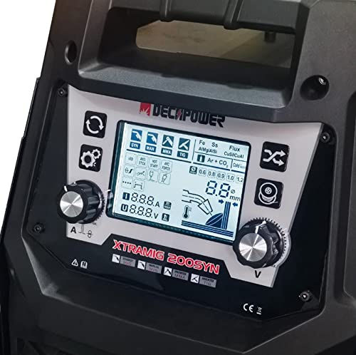 Decapower équipement pour soudage poste a souder 200A MIG avec gaz et sans gaz MAG MMA TIG fil fourré 4 en 1 mig avec accessoires (XTRAMIG + Forfait 3)