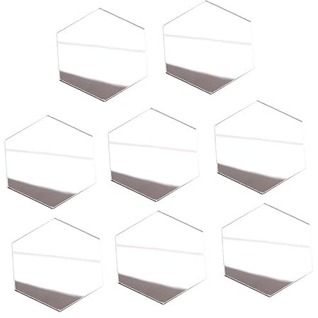 Warmhm 8stücke Miniatur-Spiegel Teiliges Hexagonales Spiegelmodell Für Puppenhaus-Dekoration Einfach Anzubringen Robust Und Langlebig Für Kreative Bastelprojekte