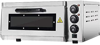 Commercial Electric Pizza Oven 2000W Single Deck Commercial Baking Fire Stone UK in Stock,Temperature:50~350 ℃,for 1X16 Pizza Aesthetic and practical