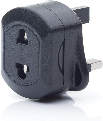 EU 2 Pin To UK 3 Pin Adaptor Plug Converter Electric Socket 2 Pin To 3 Pin Charger Europe European Shaver for Travel Universal Home useable (Black, Pack of 1)