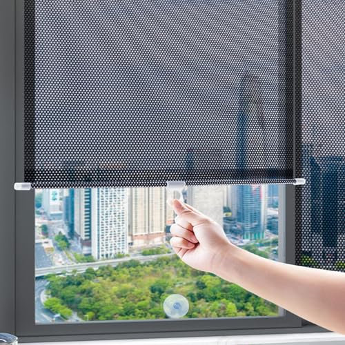 Verdunkelungsrollo Mit SaugnäPfen,Sonnenschutz-Rollos FüR Fenster, Sichtschutz-Jalousien,Thermo Rollos,VerdunkelungsvorhäNge FüR TüRen,Fensterrollos, Die Kein Bohren Erfordern