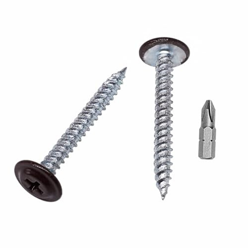 SKIR'CO (50 pz) Viti autofilettanti per legno verniciate da 4,2 x 38 mm vite in metallo testa a traliccio con PH modificato (marrone grigio RAL 8019)