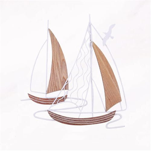 Wanddekoration, Metall-Segelboot, 3D-Schiffs-Wandskulpturen, handgefertigt, Strand-Segelboot, Wandkunst-Dekor für Wohnzimmer, Schlafzimmer