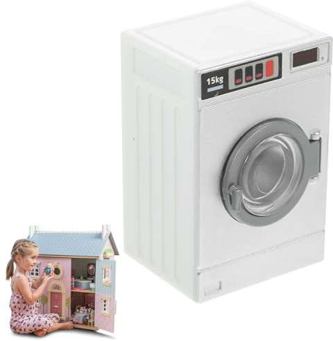 Puppenhaus Waschmaschine,kleines Waschmaschinen-Spielzeug,Mini Puppenhaus Möbel,Kinder Vorgeben Spielzeug Puppenhaus Zubehör,1:12 Rollenspiel-Spielzeug,für Geburtstagsgeschenke Kinder