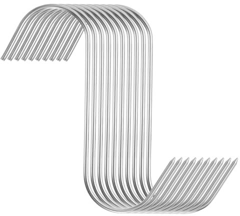 sourcing map 10 ganchos para carne de 5.1 pulgadas, 3 mm, de acero inoxidable, gancho para ahumar, para procesamiento de carne, ganchos para ahumar, asar, carne de res, costilla, barbacoa