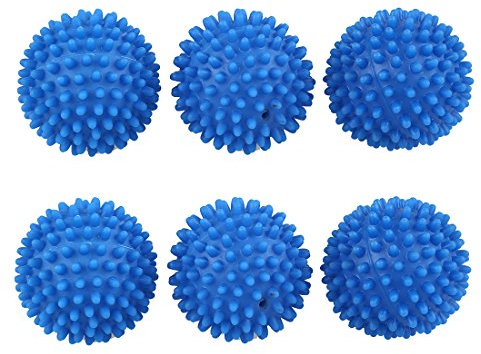 Trisoye - Bola de ablandamiento (6 piezas, bola de lavado reutilizable, bola de resina, reutilizable, color azul