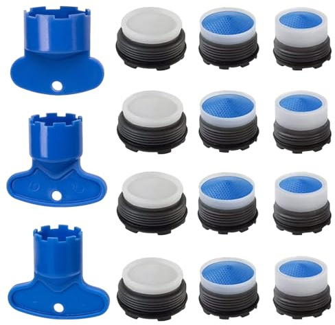 AstraGlam 12erpack Perlatoren für Wasserhahn, Aufsatz Perlator Sieb Filter Strahlregler Passend für die Meisten Wasserhähne (M24, M16.5, M18.5)