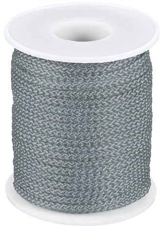 PATIKIL 3mm x 49feet Nylon String for Bracelets Braided Nylon Cord Nylon Thread for Wind Chime Beading Necklaces Blinds DIY Craft Jewelry Making, Gray
