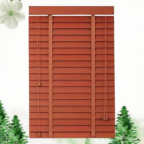 Eiauiuo Massivholz Jalousien mit 50mm Lamellen Innen Horizontal Venezianische Jalousie für Heim Büro Sonnenschutz Verdunkelungs Fensterjalousie Sichtschutz Rollos Schallschutz Jalousette(130x150cm)