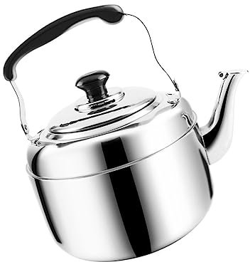 Cabilock Bouilloire Bourdonnante Alligator En Inox Infuseur De Théière Bouilloires Électriques Pour Faire Bouillir L'eau Chaudière à Eau Qui Siffle Bouilloire Noire Silver Acier Inoxydable